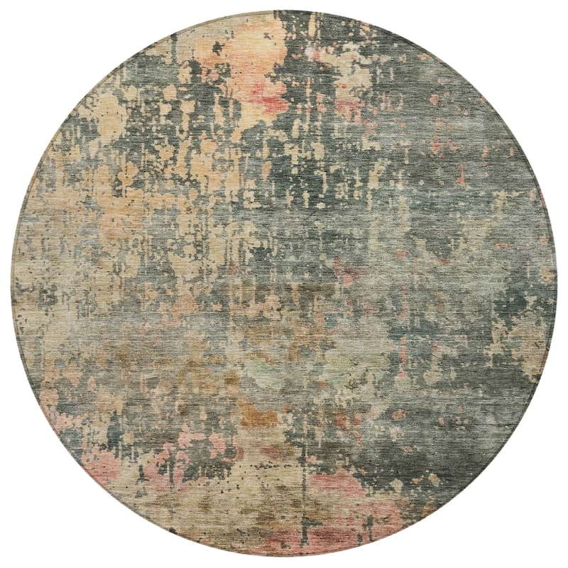 Machine Washable Indoor/ Outdoor Abstract Modern Chantille Rug