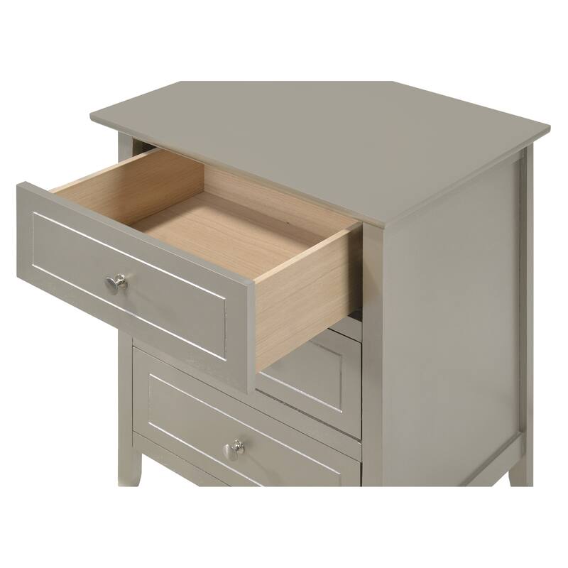 Stylish Grey Modern Style Particleboard Nightstand - Grey