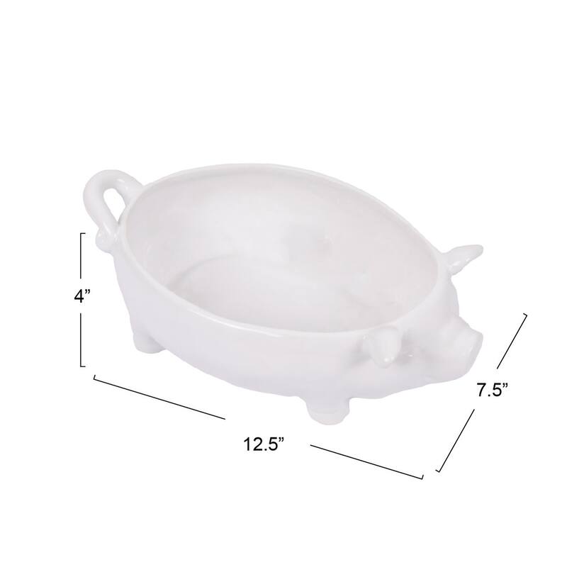 White Ceramic Pig Shaped Bowl