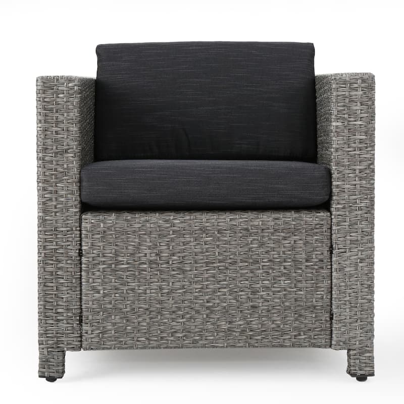 Puerta Outdoor 3-piece Wicker Seating Set with Cushions by Christopher Knight Home