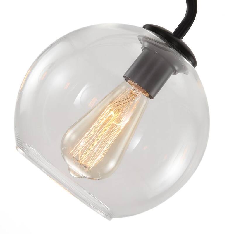 Mid-century 5-light Glass Globe Bubble Round Chandelier - 35in Wide
