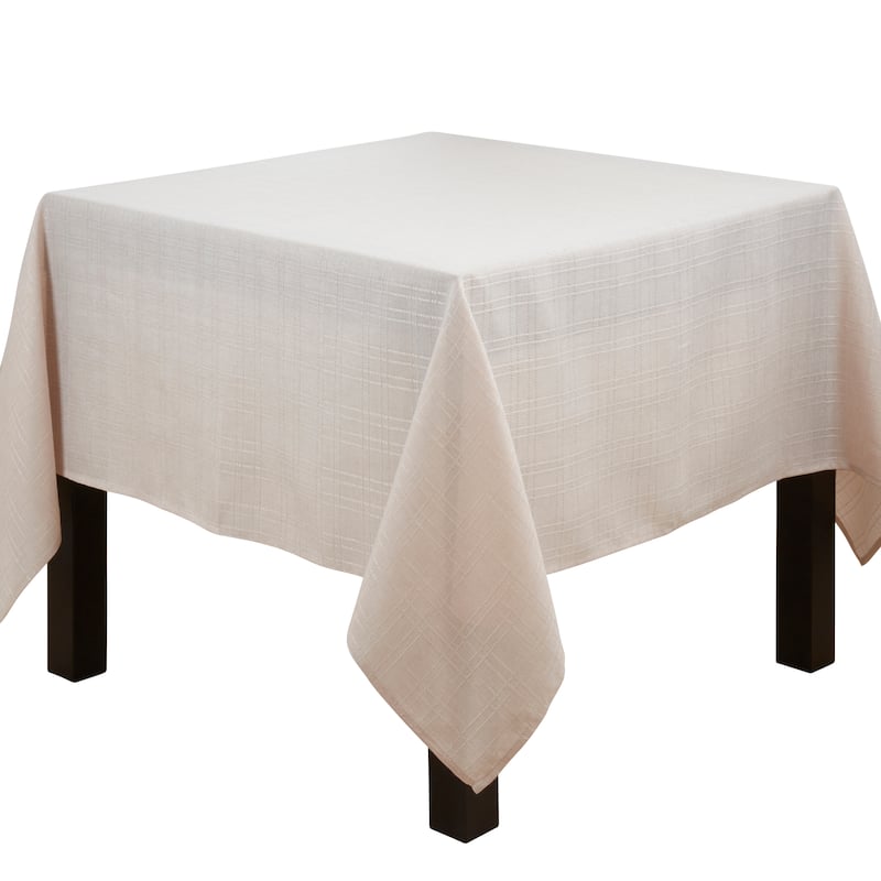 Refined Stitched Plaid Tablecloth