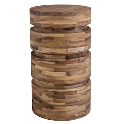 Uttermost Boone 12" Diameter Monochromatic Acacia Wood Drink Table by