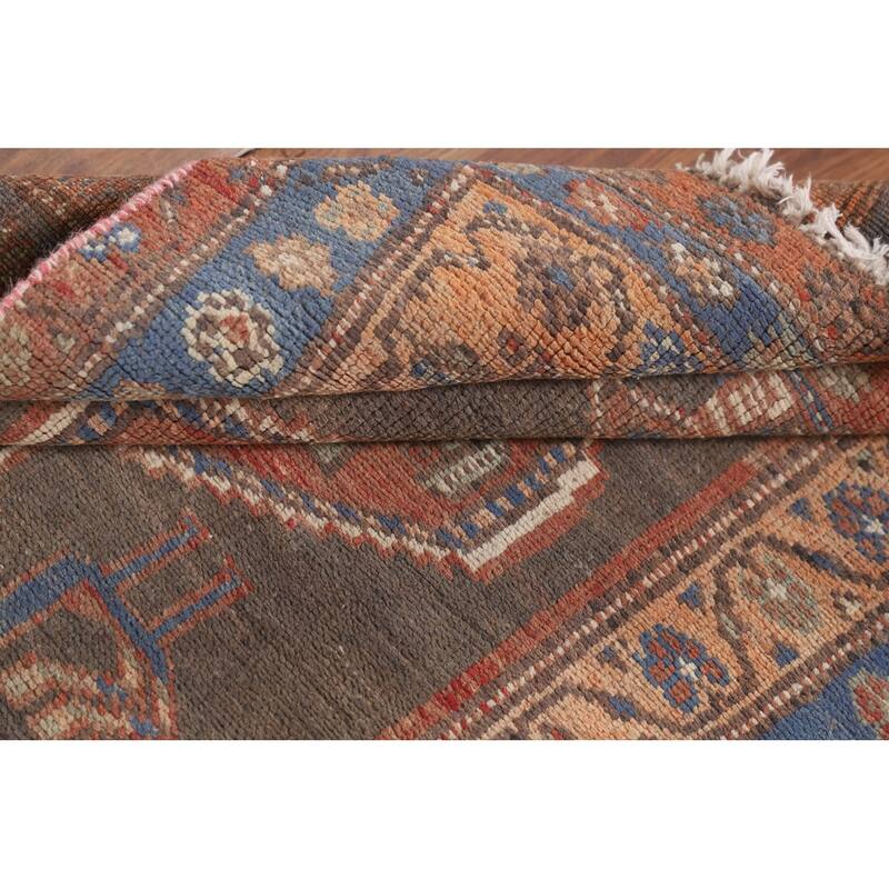 Tribal Ardebil Persian Vintage Runner Rug Handmade Wool Carpet - 3'3"x 11'1"