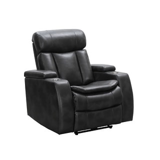 Abbyson Marlin Top Grain Leather Theater Dual Power Recliner - Overstock - 32434641