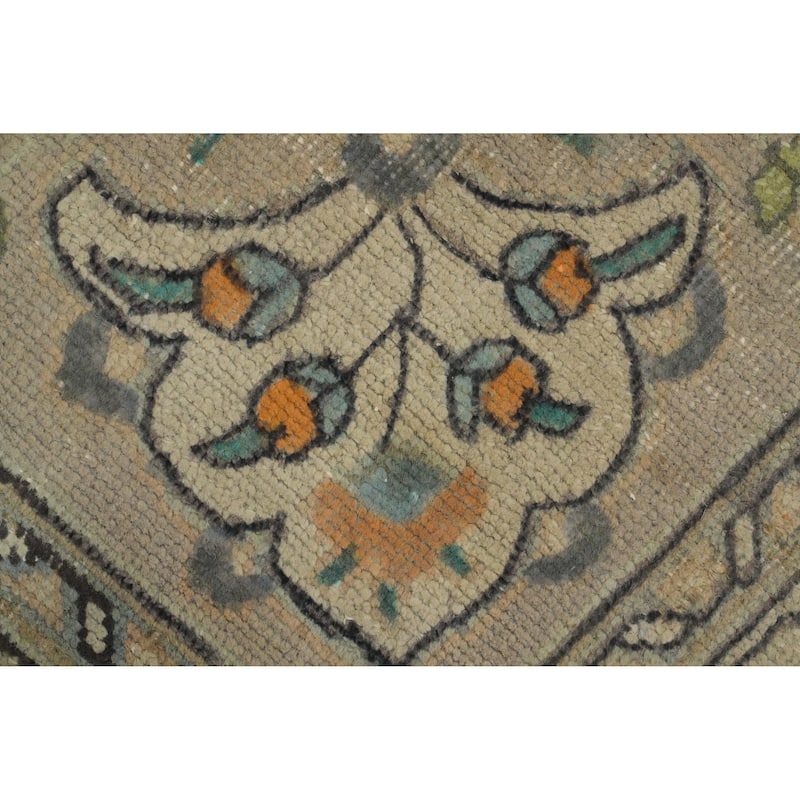 Hand Knotted Oriental 100% Wool Carpet Traditional Floral Brown Tabriz Area Rug - 13' 0'' X 10' 0''