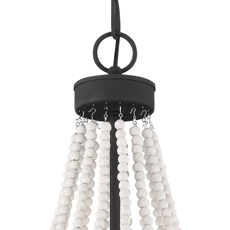 Cauhu 4-light Farmhouse Coastal Beaded Empire Chandelier for Dining Room - 16'' W x 16'' D x 27'' H
