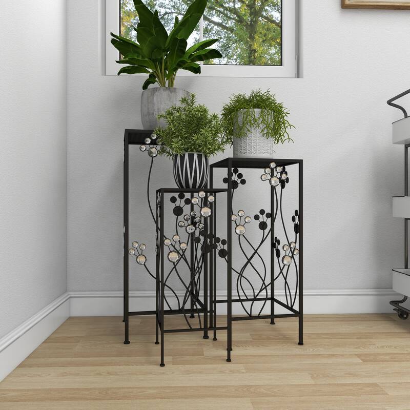 Black Metal Plantstand (Set of 3)