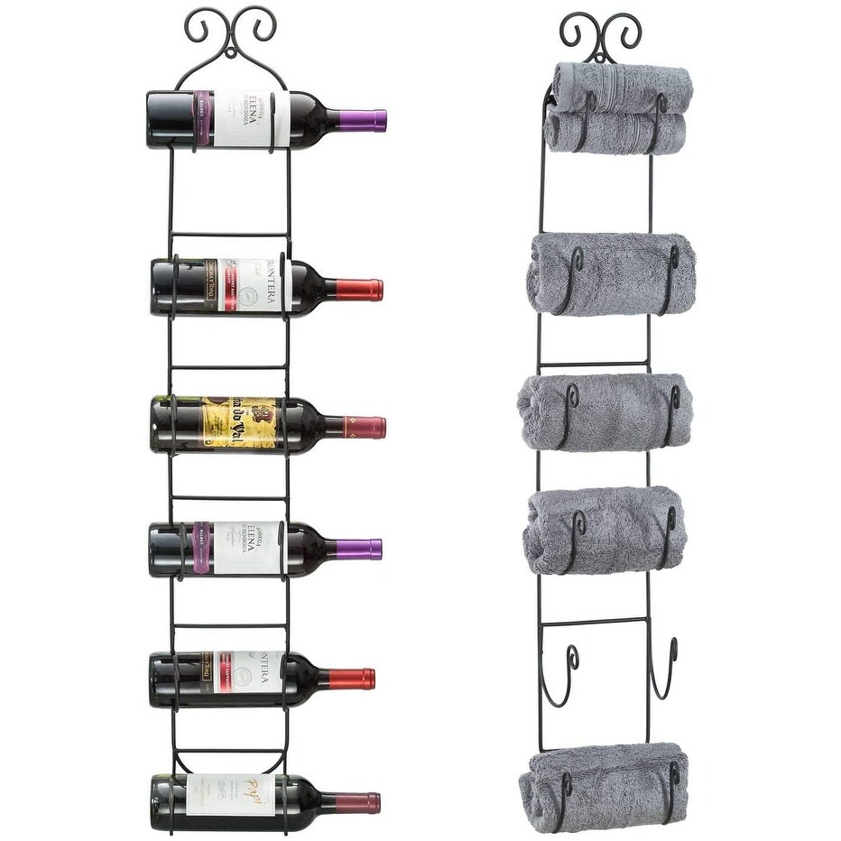 Stainless steel wall mounted wine rack on sale