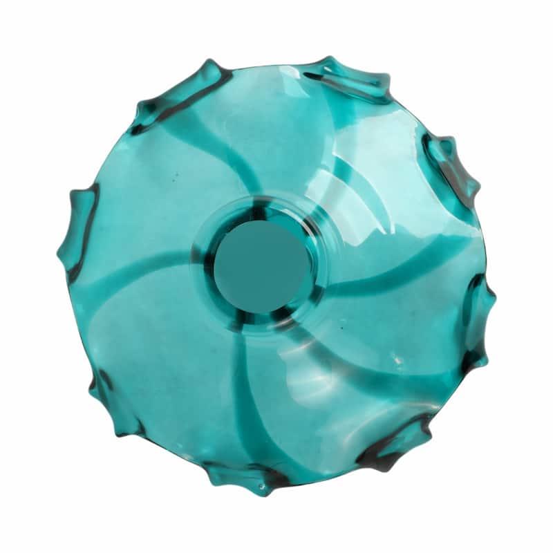 Artistic Abstract Glass Decorative Bowl - 14", Blue & Green - 14.0"