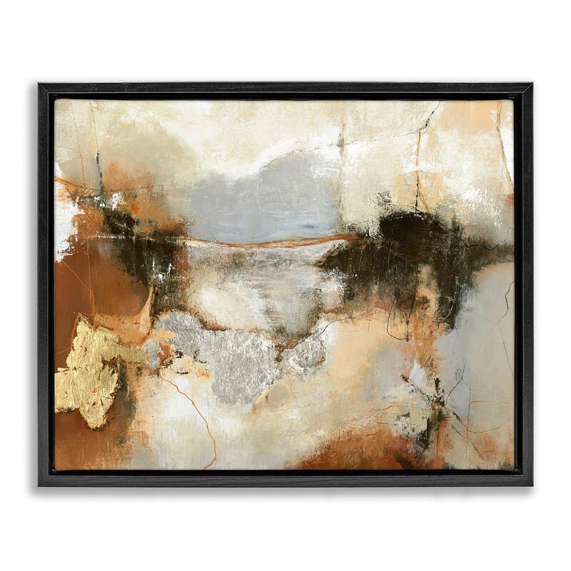 Stupell Unique Earthy Abstraction Framed Floater Canvas Wall Art Design By Design Fabrikken - 31 x 25 - Black