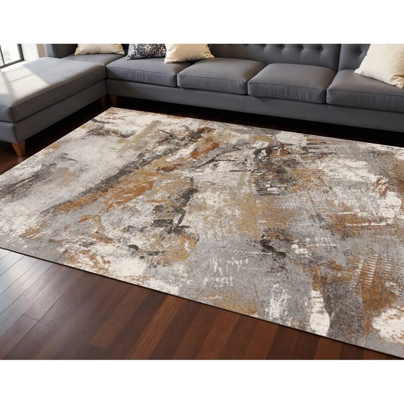 HomeRoots Abstract Modern Rectangle Area Rug - 8' X 11' - 8' X 11'