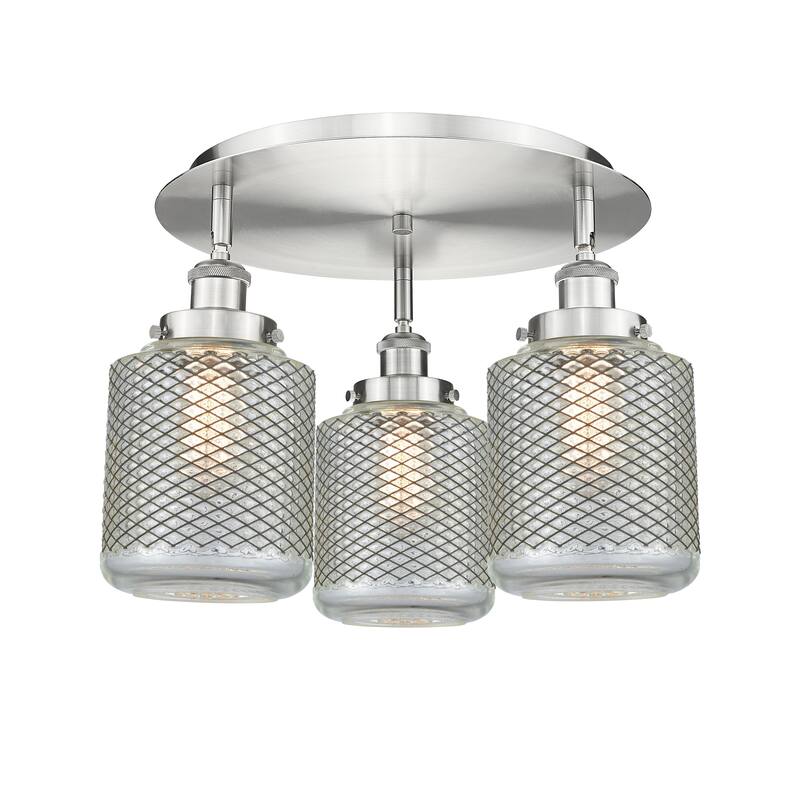 Innovations Lighting Edison - 3 Light 18" Flush Mount - Satin Nickel