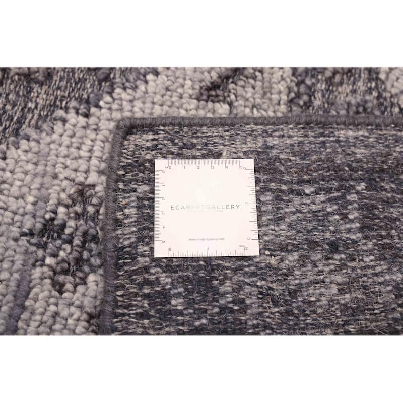 ECARPETGALLERY Hand-knotted Tangier Dark Grey Wool Rug - 5'4 x 7'7