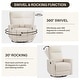 preview thumbnail 14 of 22, Recliner Chair, Swivel Rocking, Glider Rocker Recliner, Nursery Chair With Footrest For Living Room