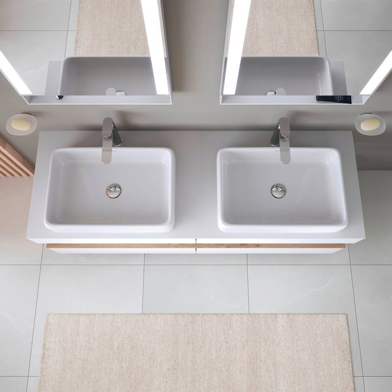 Duravit 238360-0HOLE Qatego 23-5/8" Rectangular Ceramic Vessel