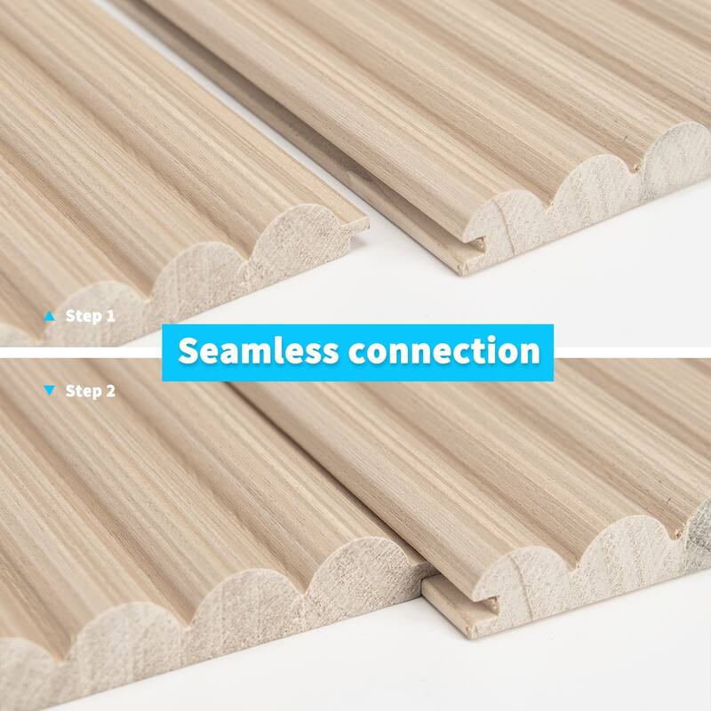 Art3d Wood Grain 3D Slat Wall Paneling,103.94"x5.71",4 Panels - 103.94"x5.71"