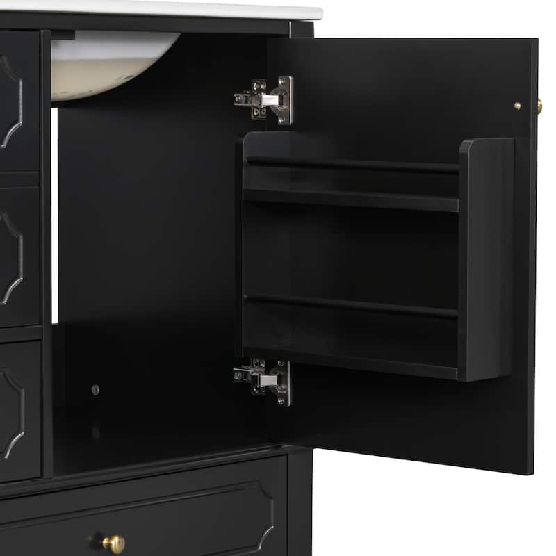30" Freestanding Bathroom Vanity with Ceramic Sink