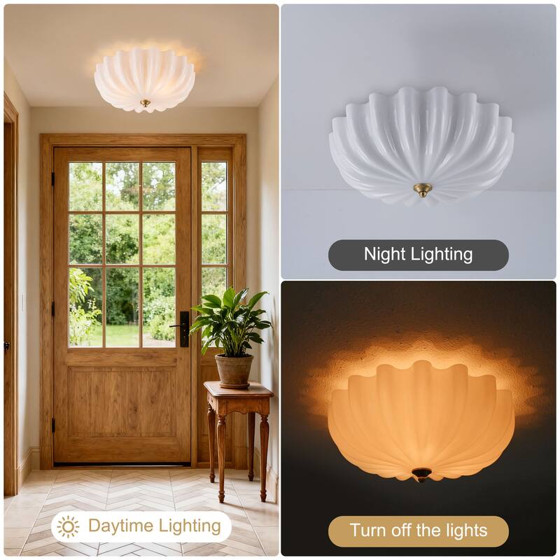 Starsky 3-Light 15.74in.W Opal Glass Flush Mount