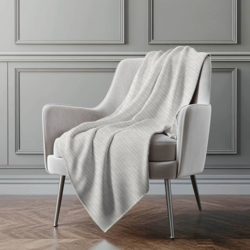 Premium Machine Washable ASB138 Subtle Stripe Sherpa Throw Blanket
