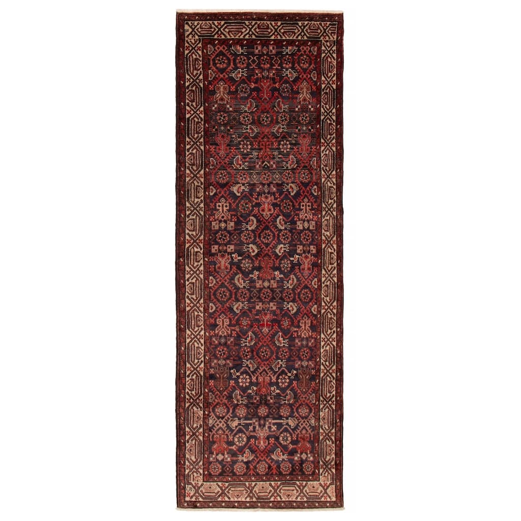 ECARPETGALLERY Hand-knotted Andelz Navy Wool Rug - 3'9 x 11'1