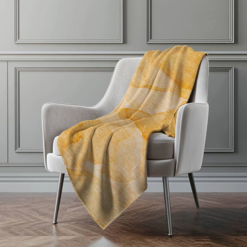 Premium Machine Washable Abstract Contemporary Sherpa Throw Blanket - Orange - 4'2" x 5'10"