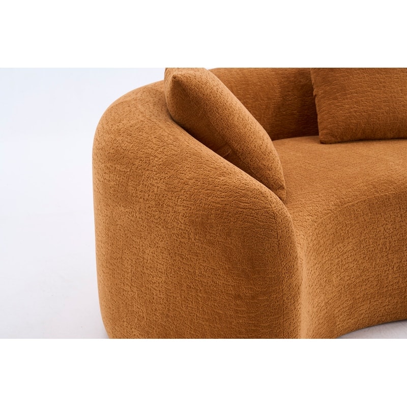 Single S-Curved Chenille Sofa Chair, No Assembly