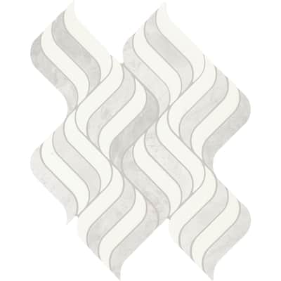 Daltile Eclessia Marble Natural Stone Wave Mosaic Polished (10 PCS Per Carton) (11.40 SQFT Per Carton)