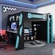 preview thumbnail 2 of 45, Full Size Esports Gaming Loft Bed Wood Frame Loft Bed with All-in-one Work Play Desk, Bookcase and RGB Ambient Light