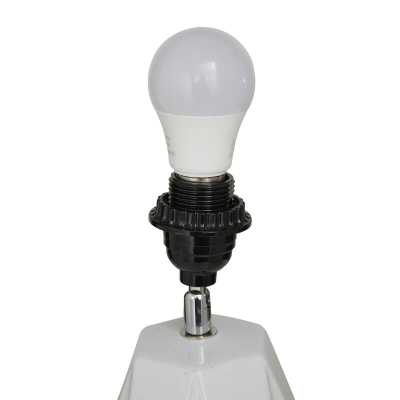 Ceramic Geometric Room Table Lamp - White, Silver, Gold, Black - CosmoLiving by Cosmopolitan