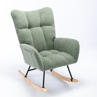 Rocking Chair, Soft Teddy Velvet Fabric Rocking Chair for Nursery ...