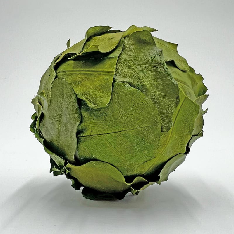 Preserved Decorative Real Leaves Topiary Ball - Magnolia ,Eucalyptus,Macadamia - Green - Set of 4