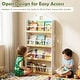 preview thumbnail 7 of 8, Costway 4-Tier House-Shaped Kids Bookshelf with Anti-falling Baffles - See Details