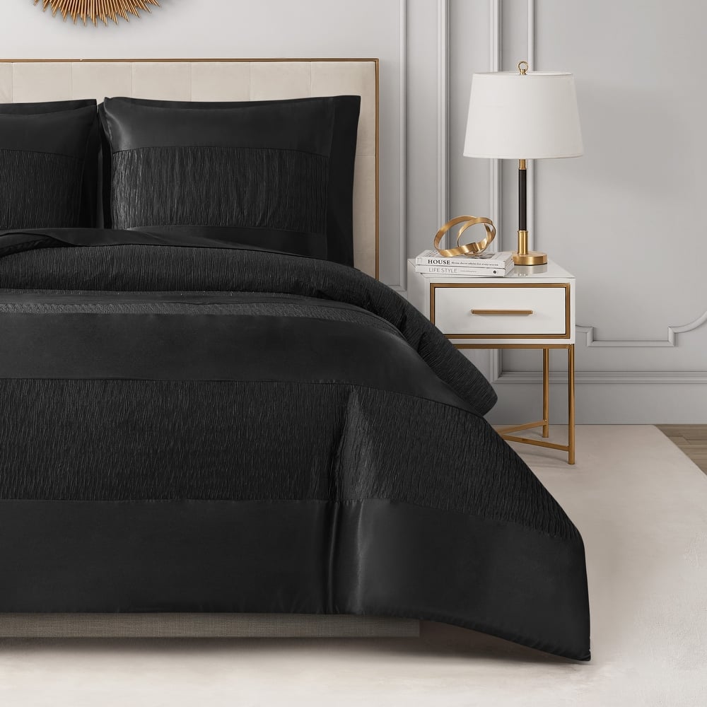 Juicy Couture Glam Night Black Stripe Duvet Cover Set