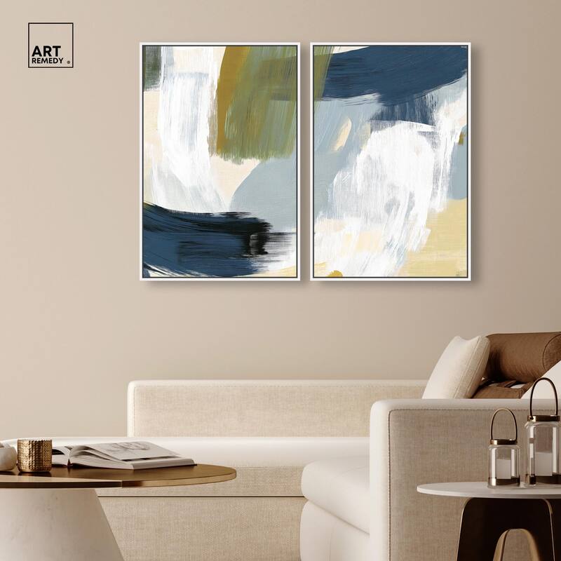 Textured Greens II Canvas Set of 2 by Art Remedy
