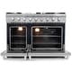 preview thumbnail 6 of 11, Cosmo 48 in. Double Oven Gas Range with 6 Sealed Burners and 6.8 cu. ft. Cosmo Capacity Convection Main Oven in Stainless Steel