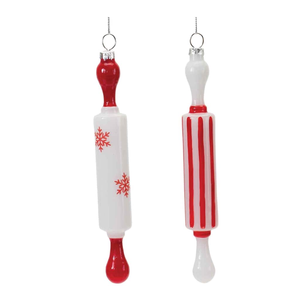 Rolling Pin Christmas Ornaments - 7.5" - 12ct
