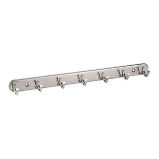 7 Hooks Stainless Steel Door Wall Mounted Clothes Bags Coat Hook Rack -  Silver Tone - On Sale - Bed Bath & Beyond - 33903735