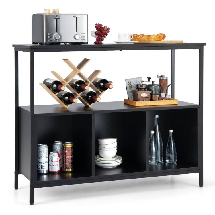 Modern Kitchen Buffet Sideboard with 3 Compartments - 43.5" x 17" x 35" (L x W x H)