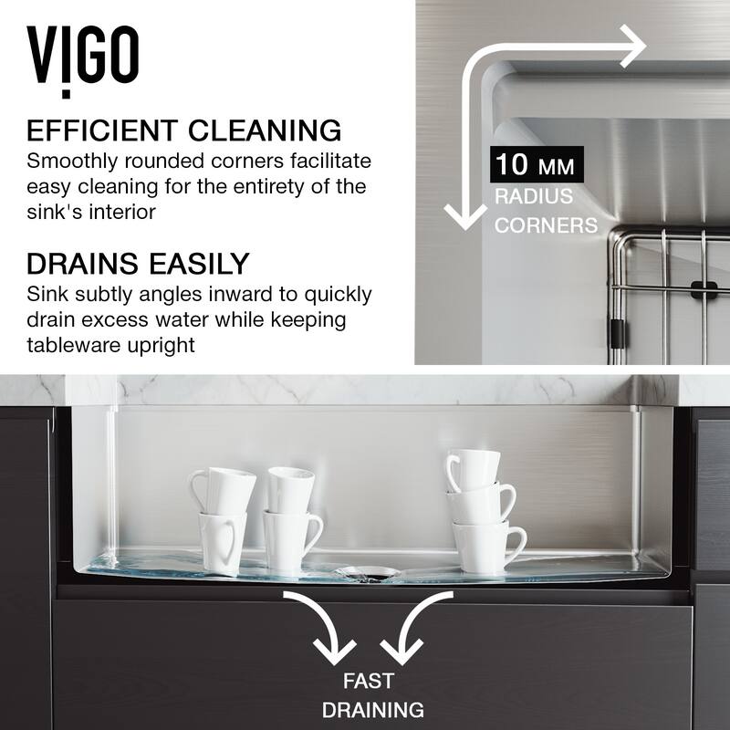 VIGO 36 in. Apron Front Double Bowl Stainless Steel Farmhouse Kitchen Sink and Faucet in Matte Brushed Gold and Matte Black