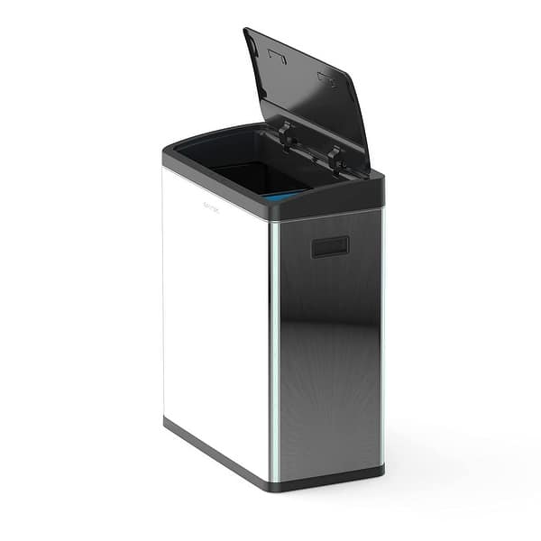 16 Gallon Motion Sensor Dual Trash and Recycling Bin with Removable