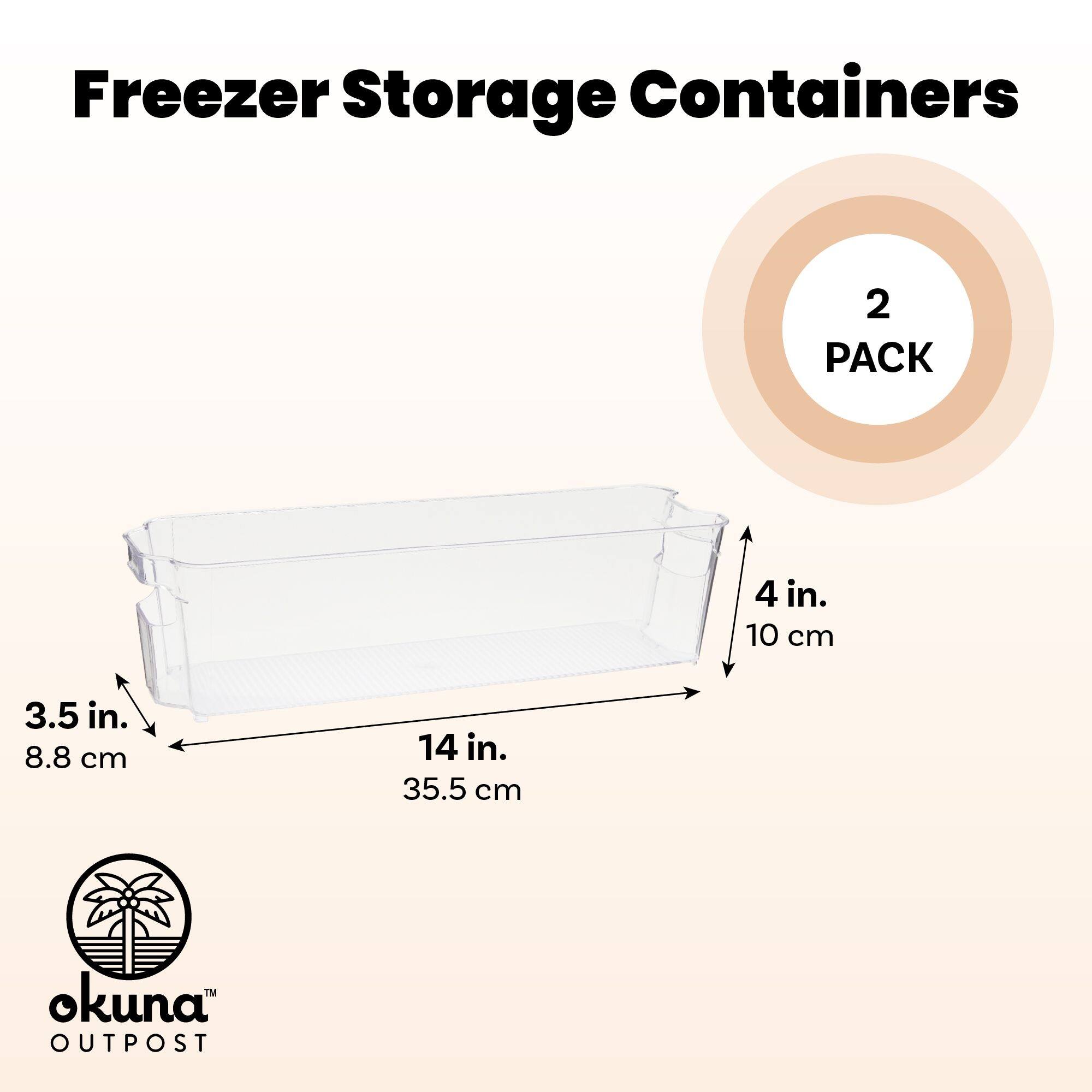 Clear Plastic Freezer Organizers, Breastmilk Storage Containers (14.5 x