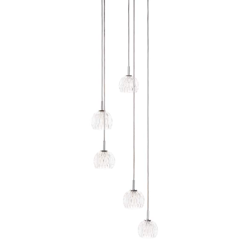SAFAVIEH Lighting Sumaya Pendant - 15"x15"x42.5-79.25" - Chrome - 15Wx15Dx79H