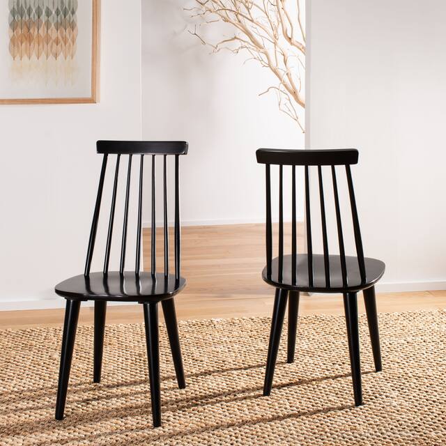 SAFAVIEH Burris Spindle Back Side Chair (Set of 2) - 17.3" W x 20.7" L x 36" H - Black