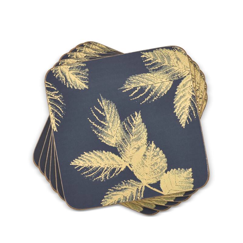 Pimpernel Set of 6 Sara Miller London Etched Leaves Coasters