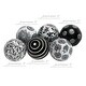 preview thumbnail 5 of 9, Black or Blue Patten Ceramic Traditional Round Orbs/Balls (Set of 6) - 3 x 3 x 3Round
