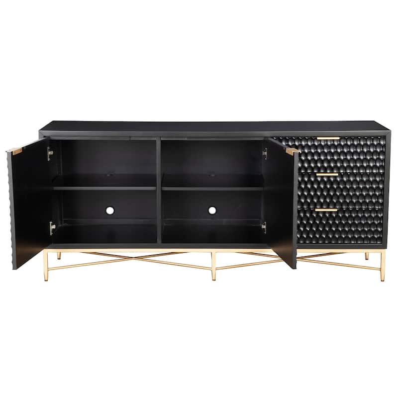 Origins by Alpine Black Pearl TV Console in Black