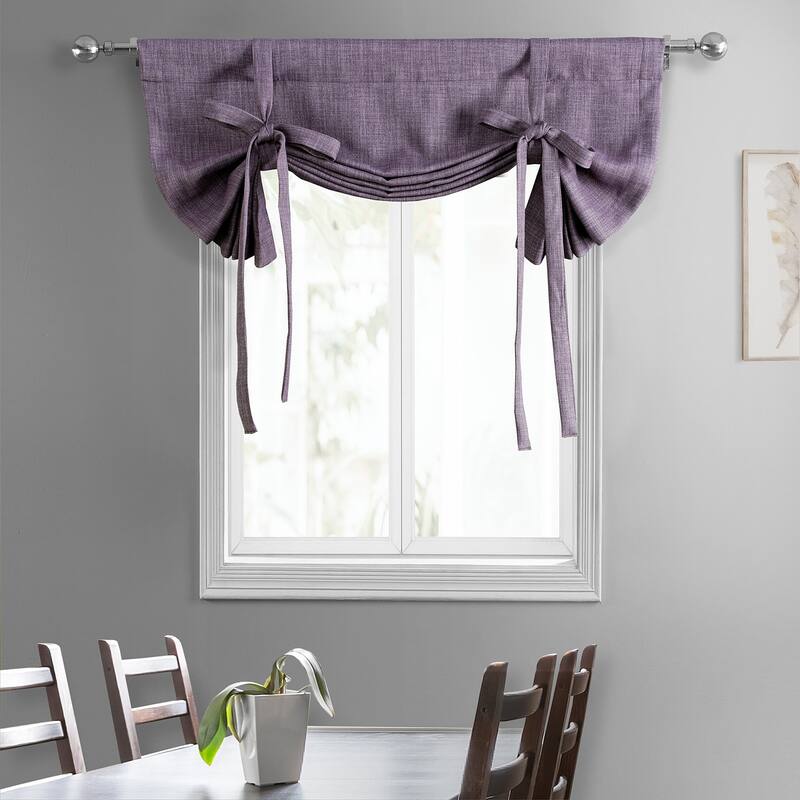 Exclusive Fabrics Faux Linen Room Darkening Tie-Up Window Shade (1 Panel)