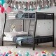 preview thumbnail 1 of 8, Full XL Over Queen Metal Bunk Bed with Raised Guardrail& Ladder and Slats Support for Adults Teens, Black Black - Queen