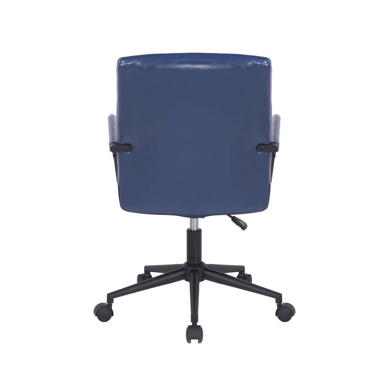 Porthos Home Pei Office Chair, Tufted PU Leather, Steel Swivel Base
